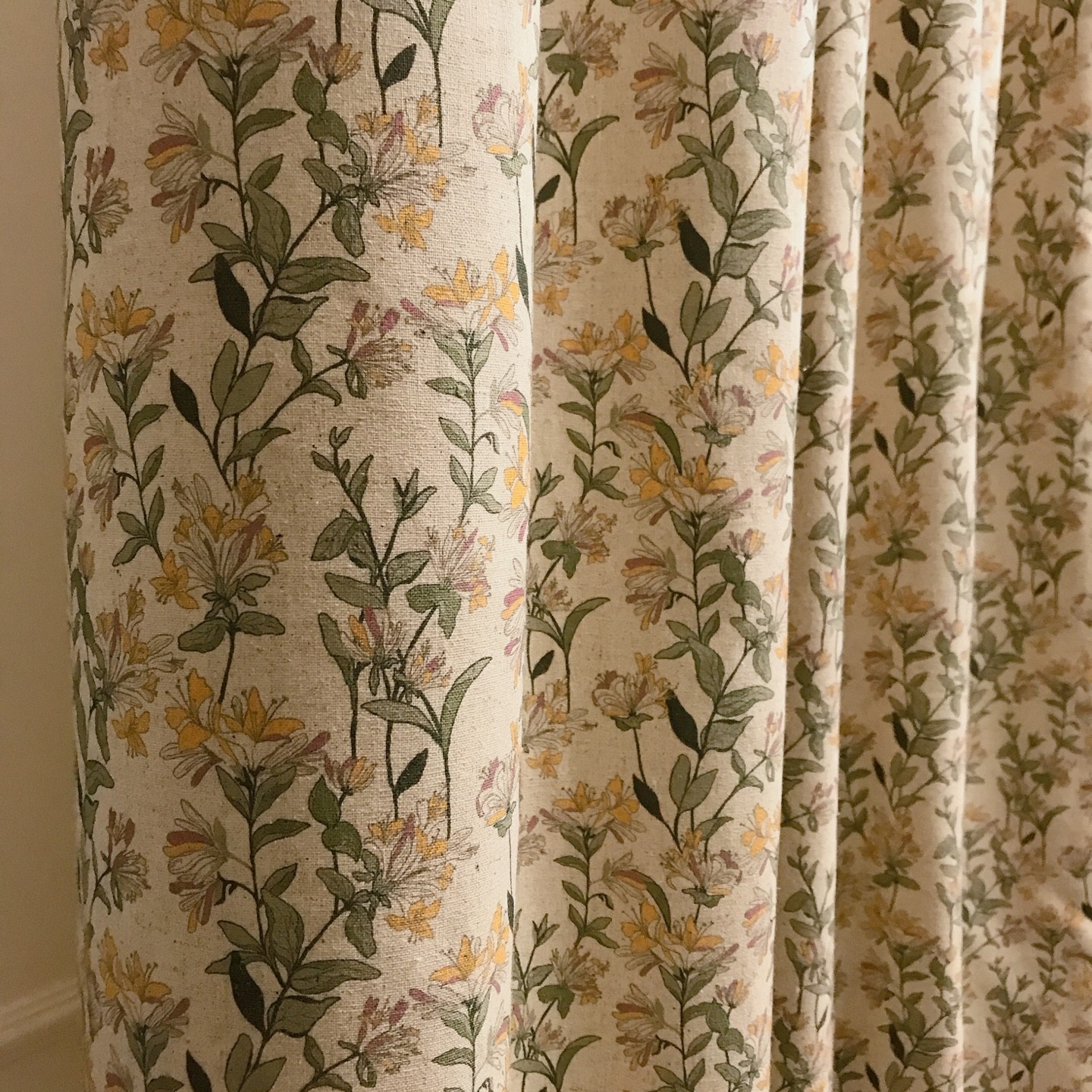 Handcrafted Botanical Curtains Linen Blend Custom Drapery Panels Made to Order