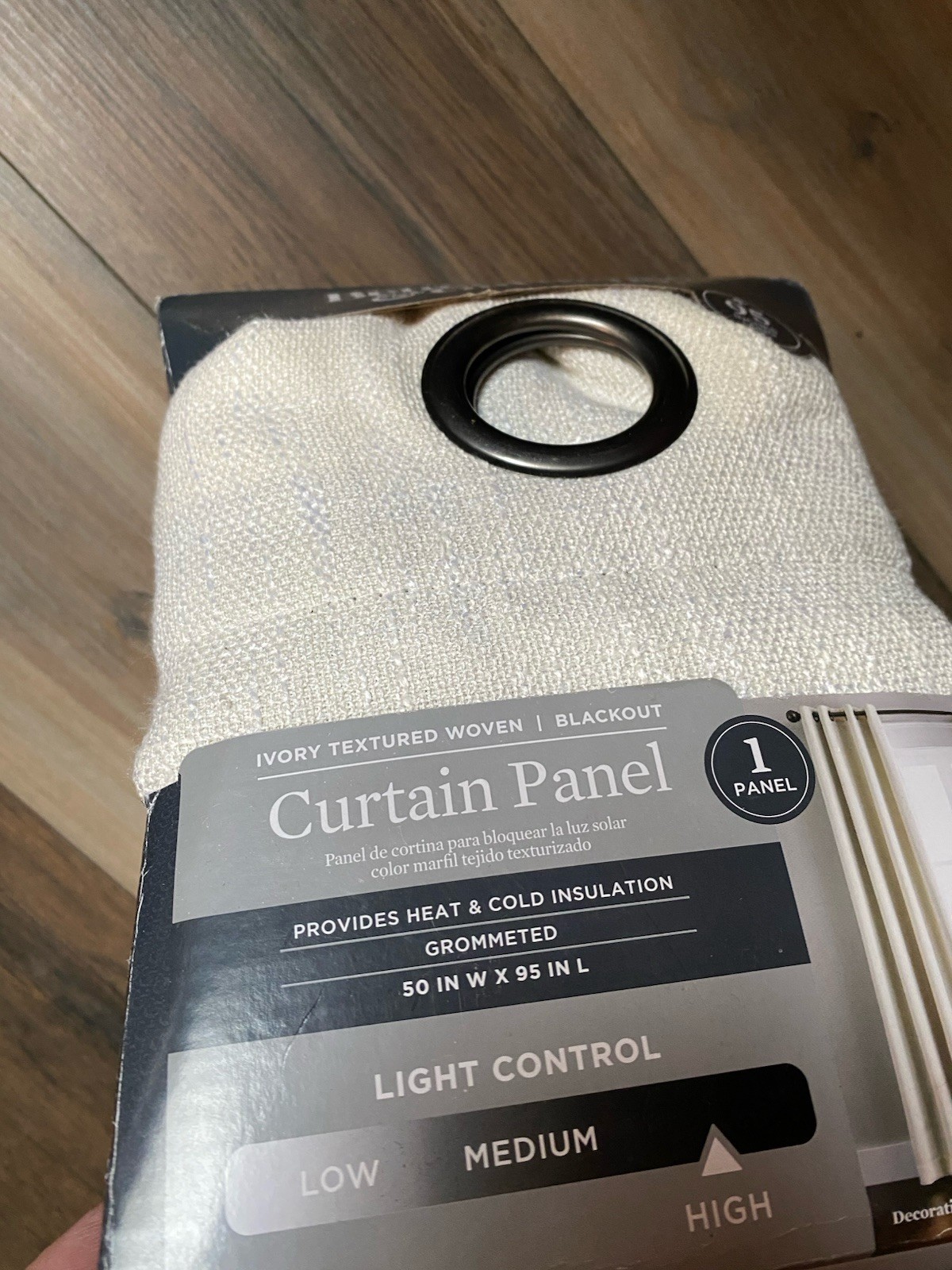 Better Homes & Gardens Ivory Textured Blackout Grommet Curtain Panel 50×95