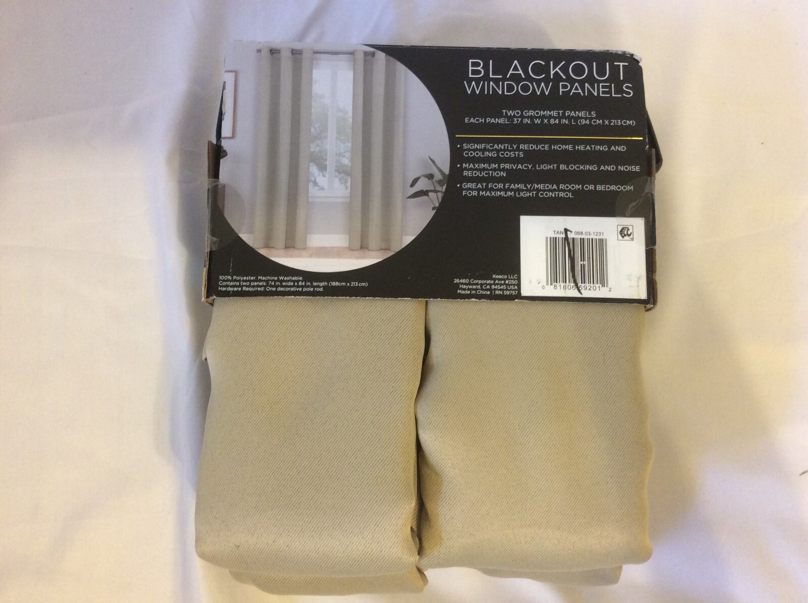 Eclipse Blackout Grommet Curtain Panel Pair Tan – Eclipse 84 L x 37 W