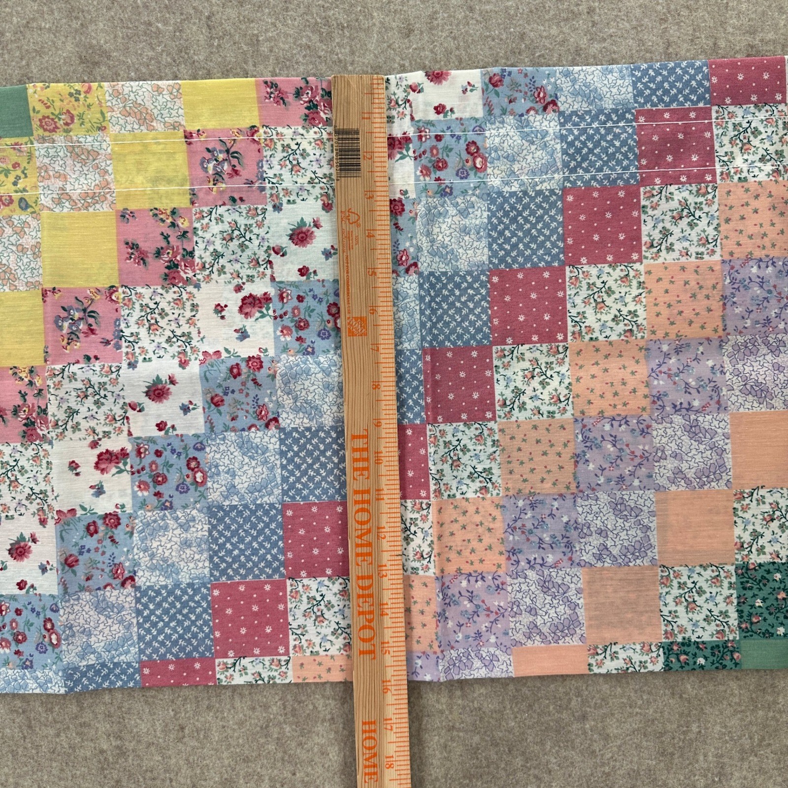Handmade Floral Patchwork Curtain Valance Panel Pastel Multi Color 29×16