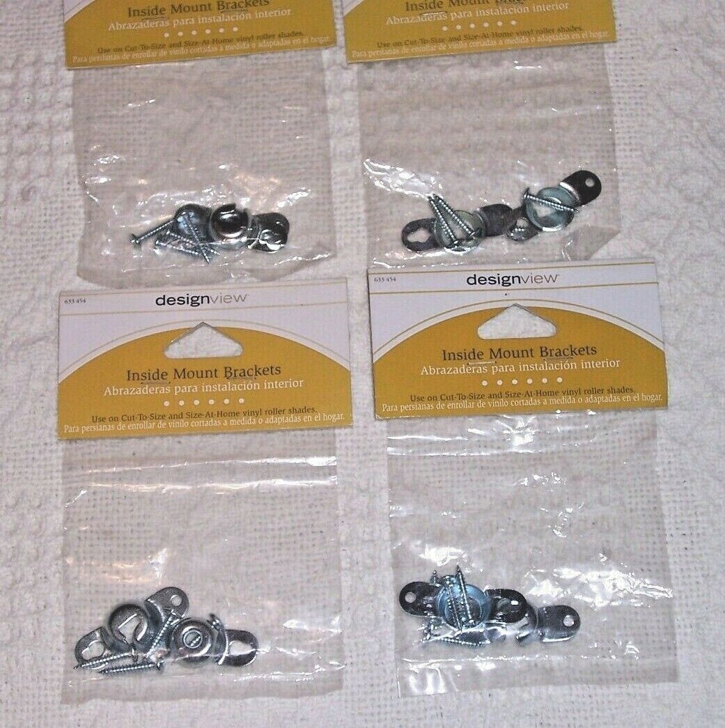 (1089) 4 -Designview Inside Mount Mounting Brackets Roller Shade Blinds 633 454