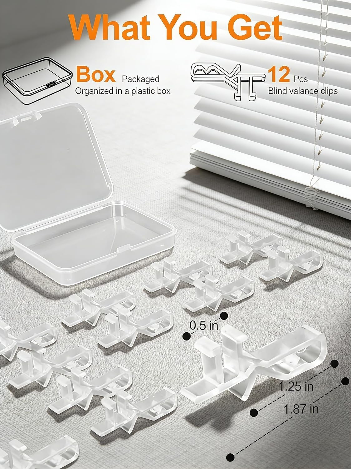 Invisible 12 Pcs Blind Valance Replacement Clips – 1-7/8 Inch Ease Installation