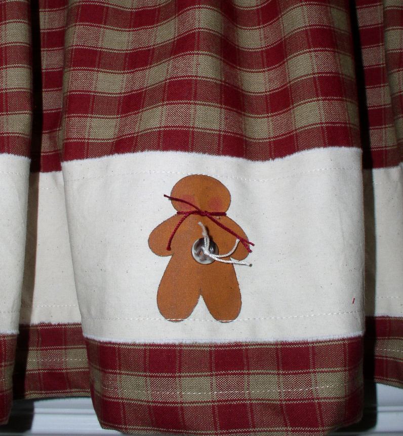 Gingerbread Valances Tiers Runners Country Primitive Gingerbread Kitchen Decor