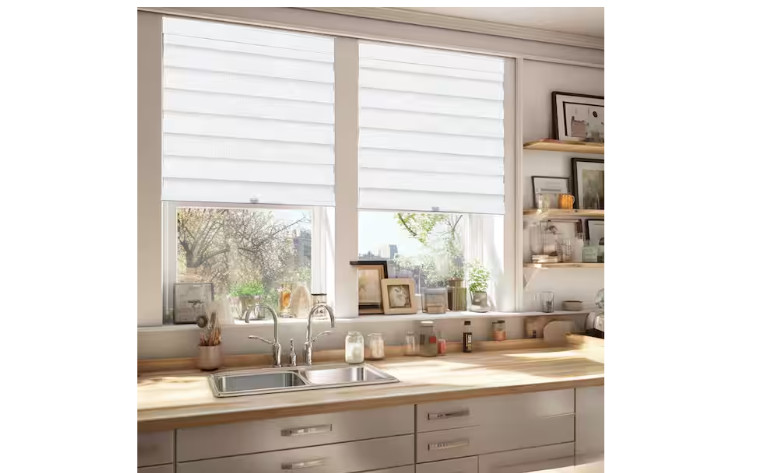 Chicology Basic Arctic Cordless Zebra Roller Shade 35 in. W x 72 in. L