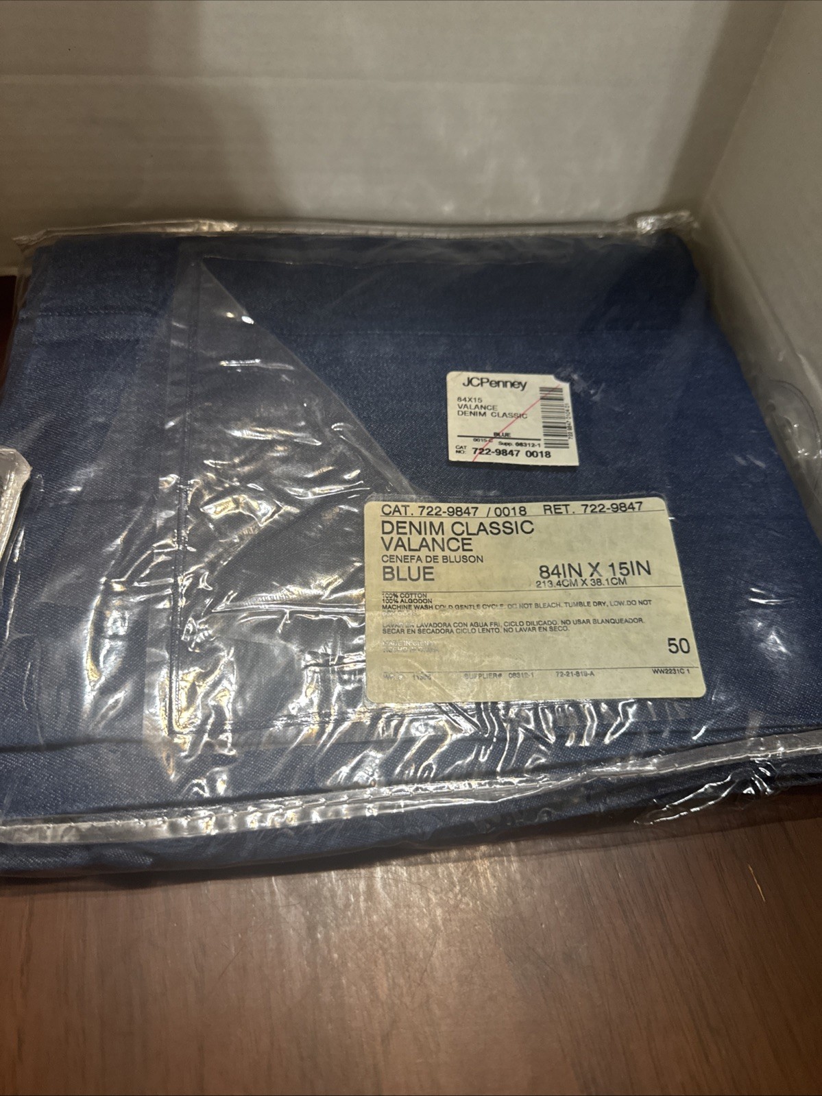 Lot2 NEW Medium WashDenim Classic Valances 84″ X15″ 100% Cotton Retro Farmhouse