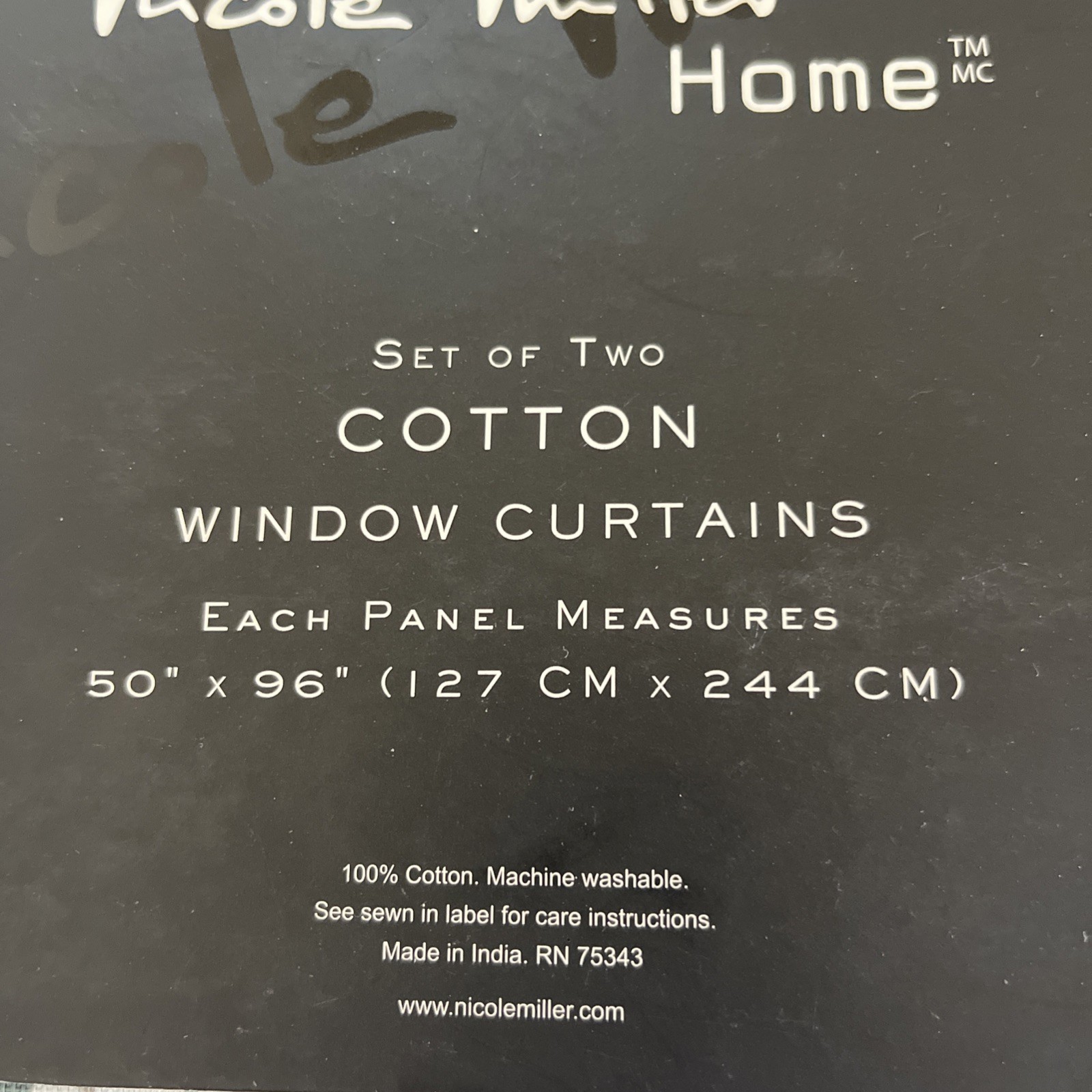 2 Nicole Miller Floral Jacobean Cotton Back Tab Window Panels – New – 50 x 96”