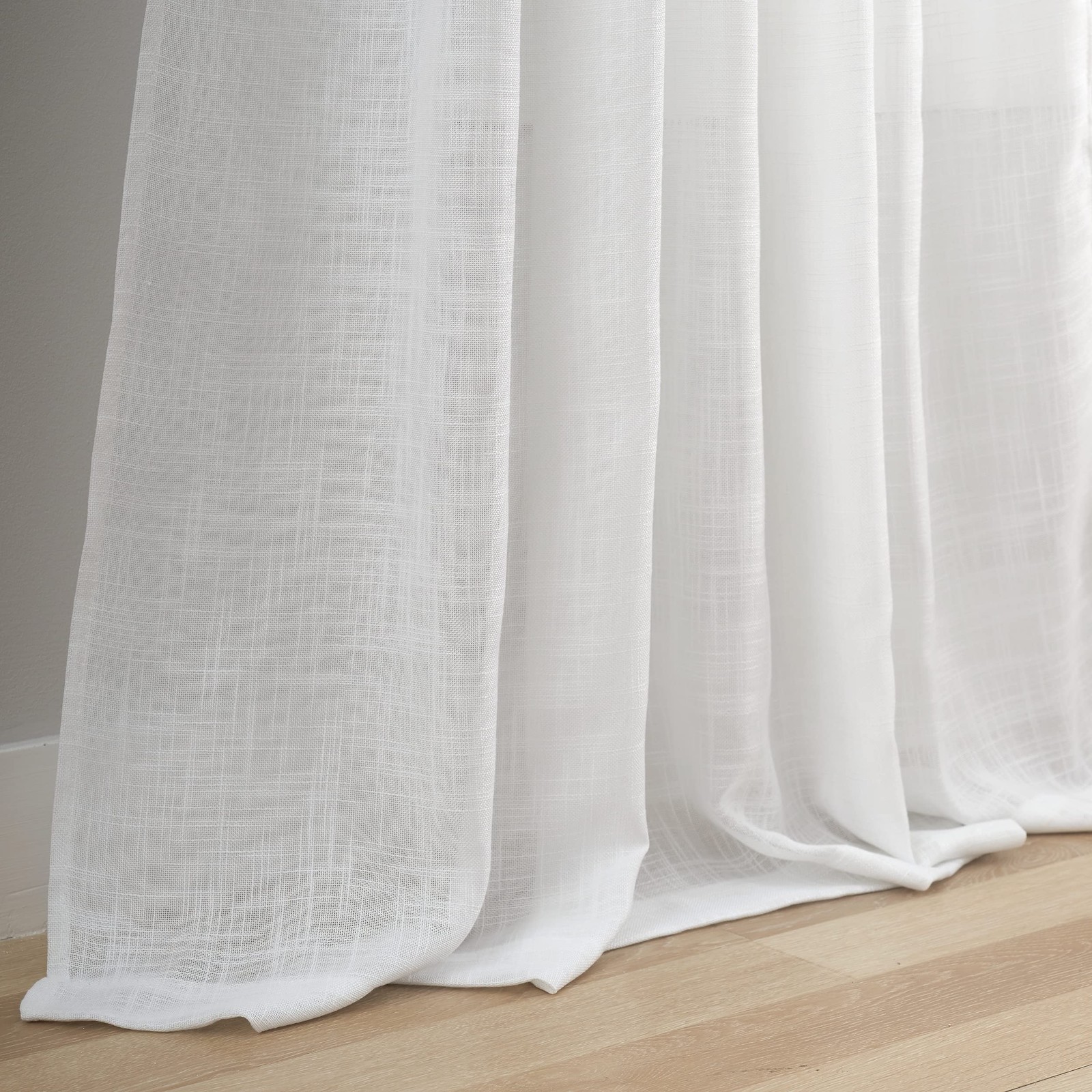 Semi Sheer Curtains- Light Filtering, Machine Washable Tab Top Drapes for Liv…