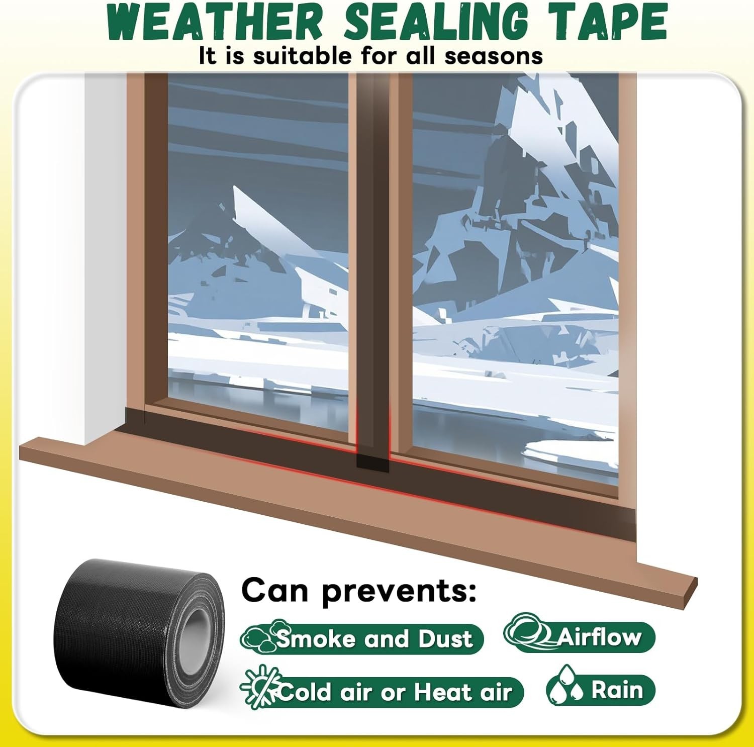 Window Sealing Tape, Window AC Insulation Air Conditioner Seal Around Frame, …