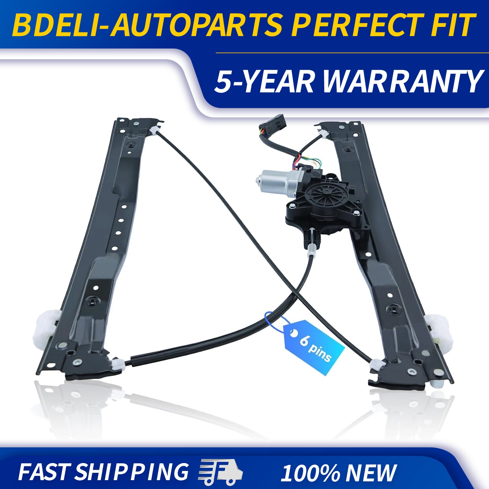 Front Left Power Window Regulator w/ Motor for 2008-2020 Dodge Grand Caravan