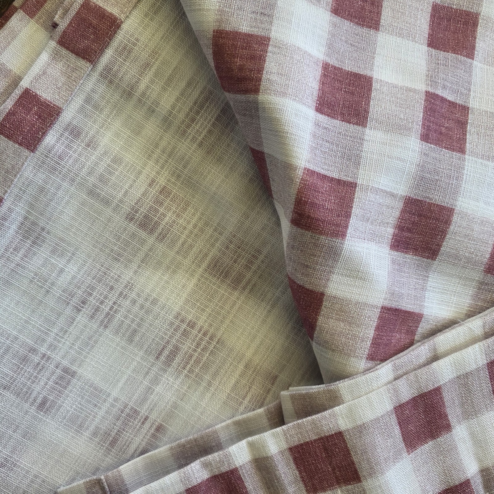 Set 4 Gingham Check Curtains 50×84 Cotton Farmhouse Cottage Window Panels