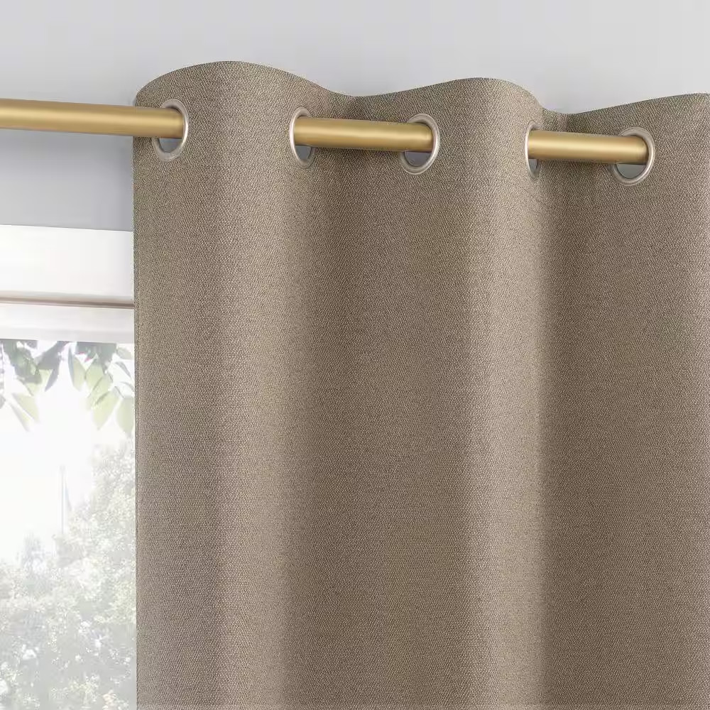 Fellswood Magnetic Closure Driftwood Brown Polyester 37 In. W X 84 In. L Grommet