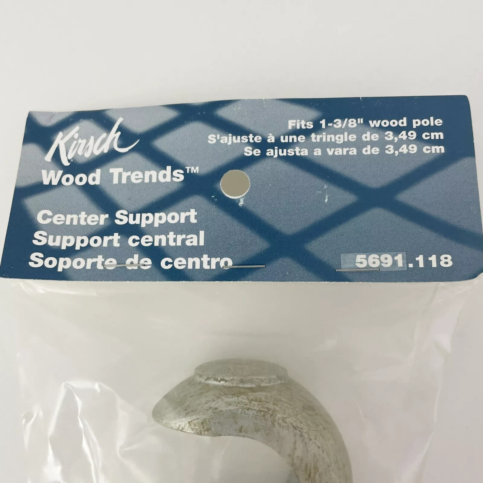 Kirsch Wood Center Support Bracket For 1 3/8″ Pole Aged Pewter
