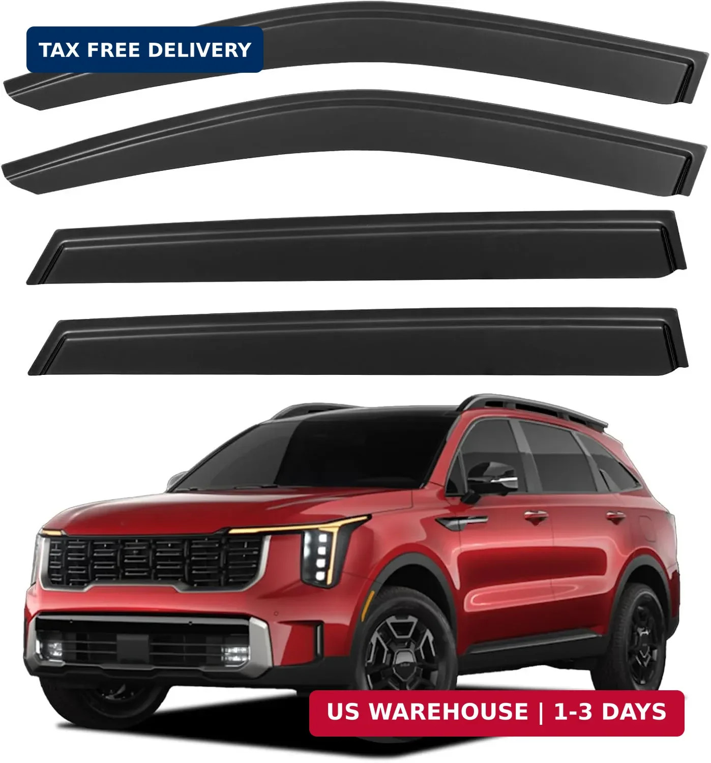 Window Visors Rain Guards Shield for 2021 2022 2023 2024 2025 2026 Kia Sorento,