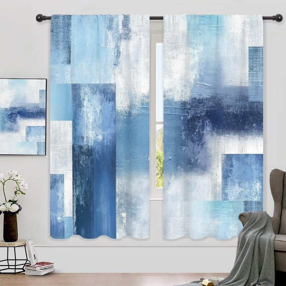 Navy Blue Abstract Modern Curtains Contemporary Cool Mens Rustic Contemporary Ae