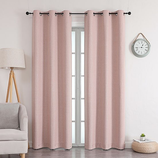 Max Blackout Emerson Solid Grommet Top 100% Blackout Curtain Panel 38×63 Blush