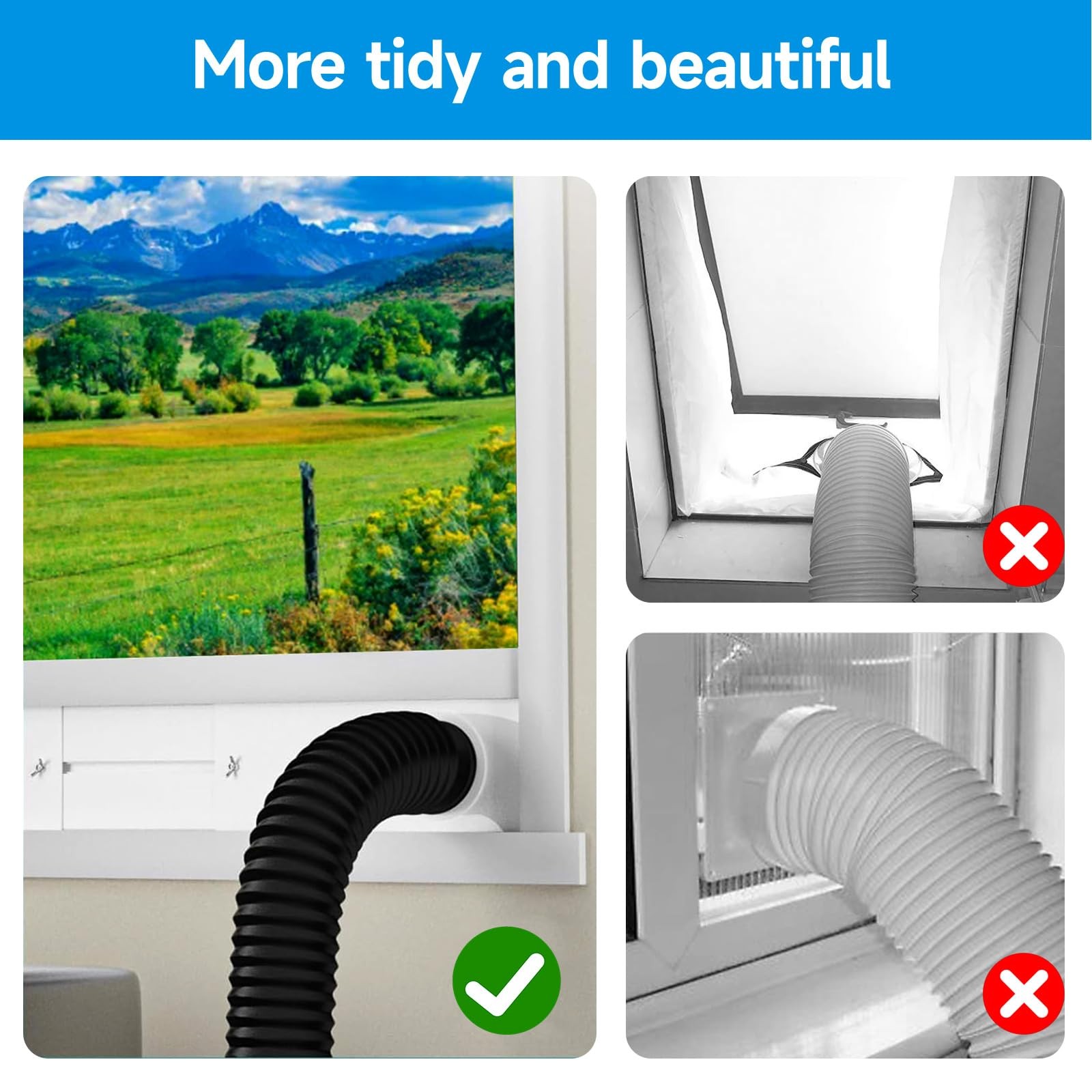 BAFOLLGY Window Dryer Vent Kit, Fit for Sliding Windows,for 4”/5”/6” Gray
