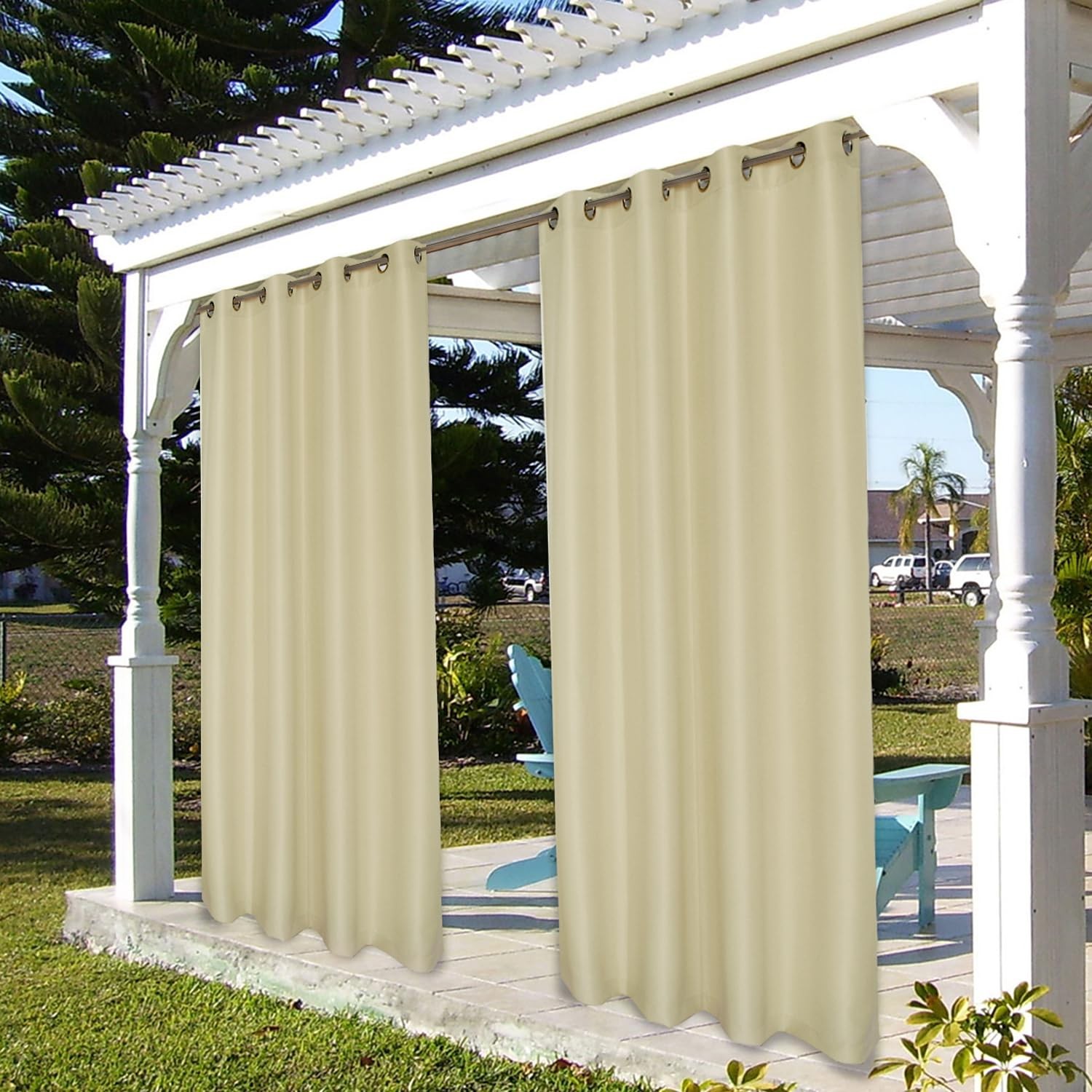 Waterproof Outdoor Curtains for Patio, Premium Thick Privacy Weatherproof Gro…