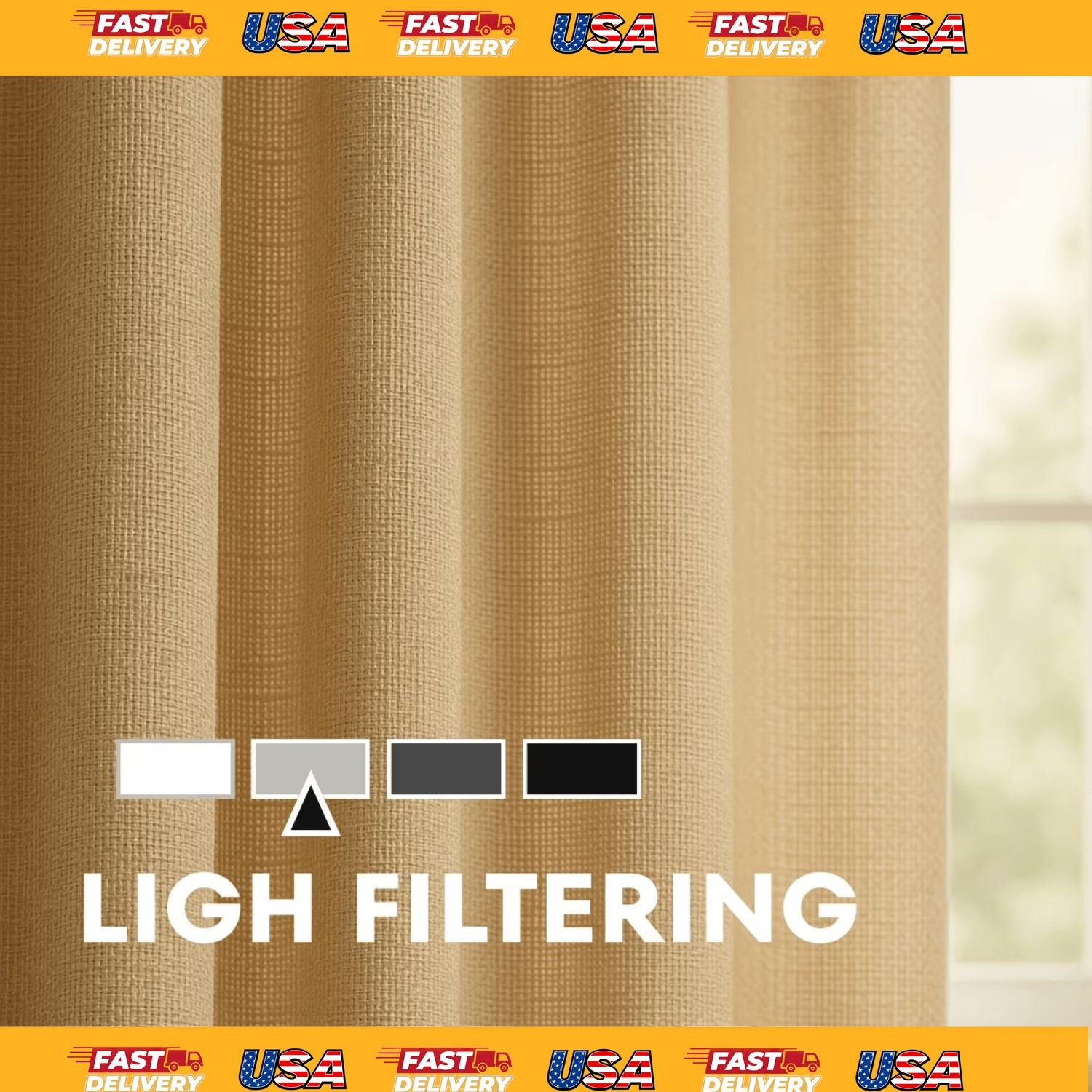 Mainstays Southport Light Filtering Textured Curtain Panels 2-Pack Beige 40×63