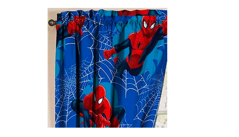 Spiderman Curtain Window Pair Spider Man Drape Set Marvel Kids Fun Child Bedroom