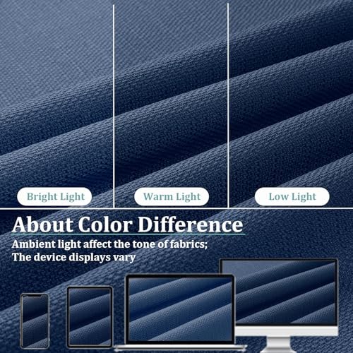 Valance for Windows – Light Filtering Faux Linen 60″W x 14″L (Pack of 1) Blue