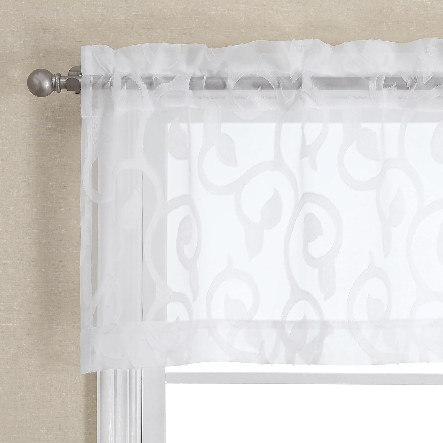 Semi Sheer Curtain Panels | Set of 2 Rod Pocket Window Drapes | Free Shipping