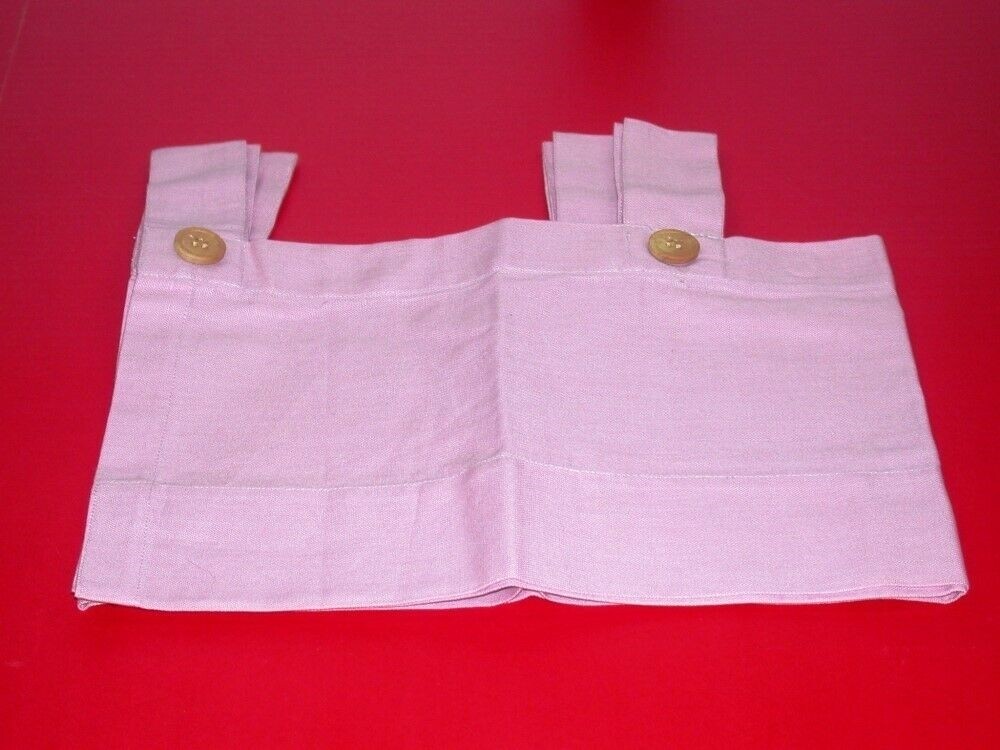 (1) Tab Top 100% Cotton Valance w/ Linen Texture ~ Pink ~ 14″ L x 60″ W