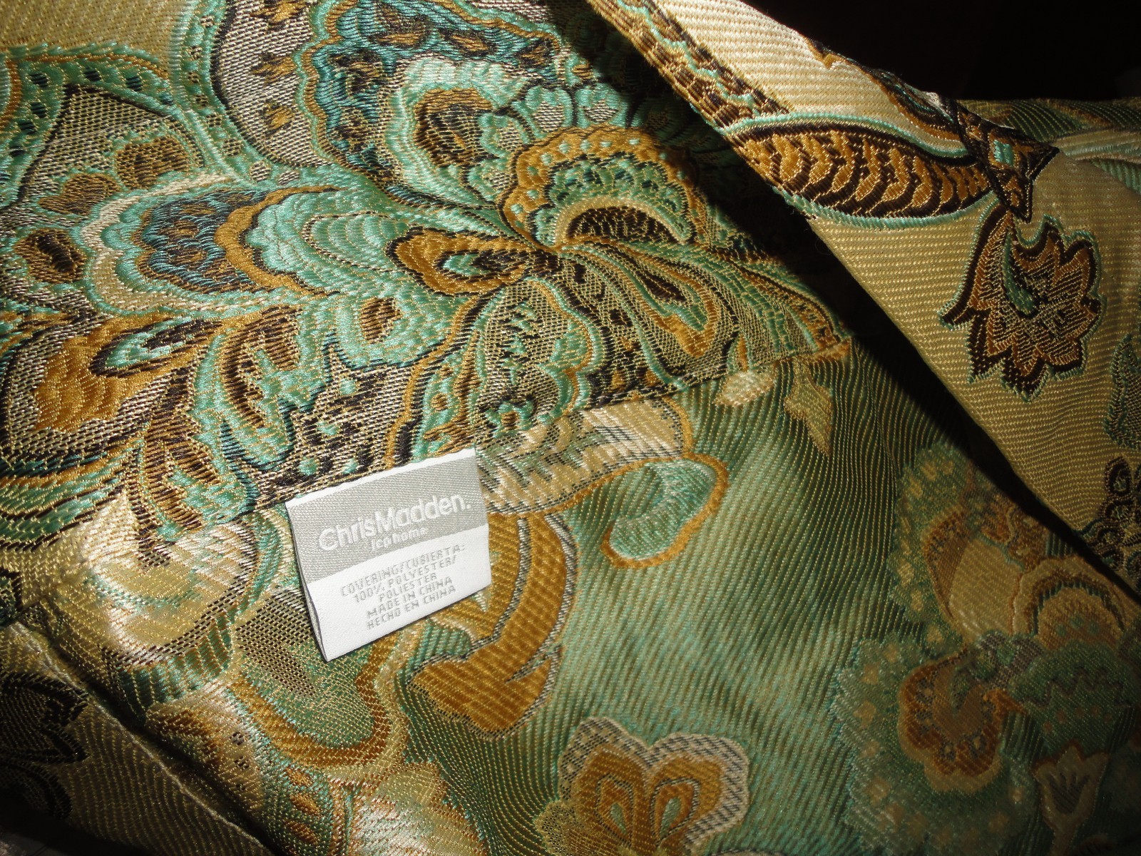 CHRIS MADDEN TURQUOISE GOLD BROWN (PAIR) UNLINED PANELS W/TIEBACKS 42 X 84