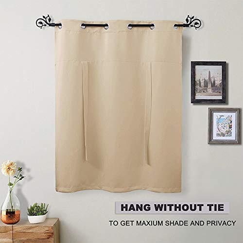 Beige Tie up Shade – Window Valance for 42″W x 45″L (Pack of 1) Biscotti Beige