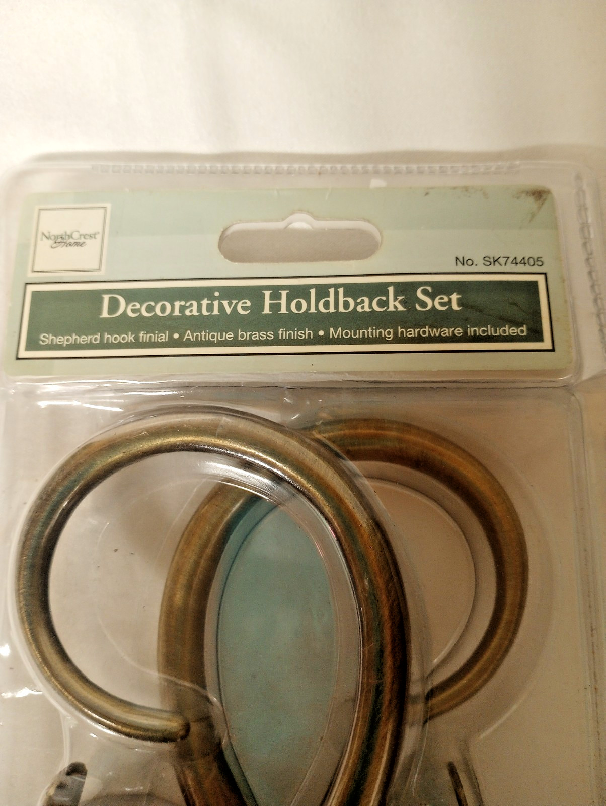 NEW NORTHCREST HOME CURTAIN HOLDBACKS WALL HOOKS/STAY MOUNTING HARDWARE INCLUDED