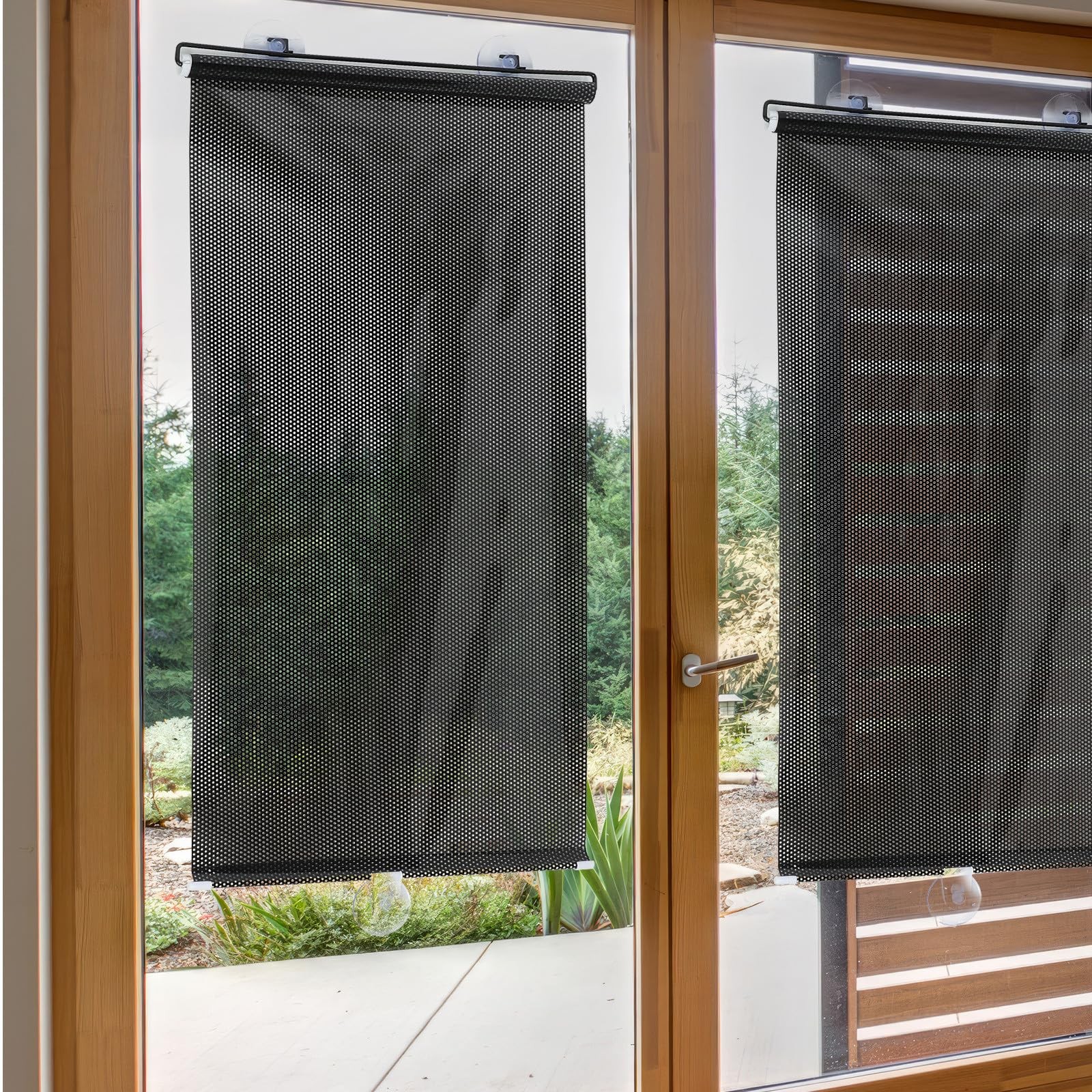 Roller Blinds with Suction Cups Sun Blocking Shades for Windows and Doors Tem…