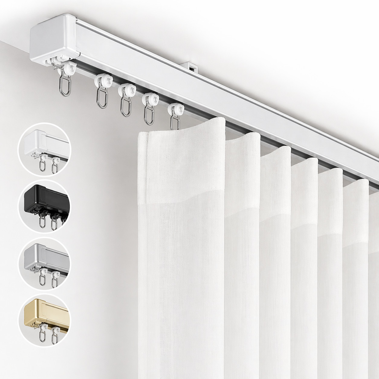 Custom Curtain Track–Smooth Sliding Rail System Made to Measure Factory Direct