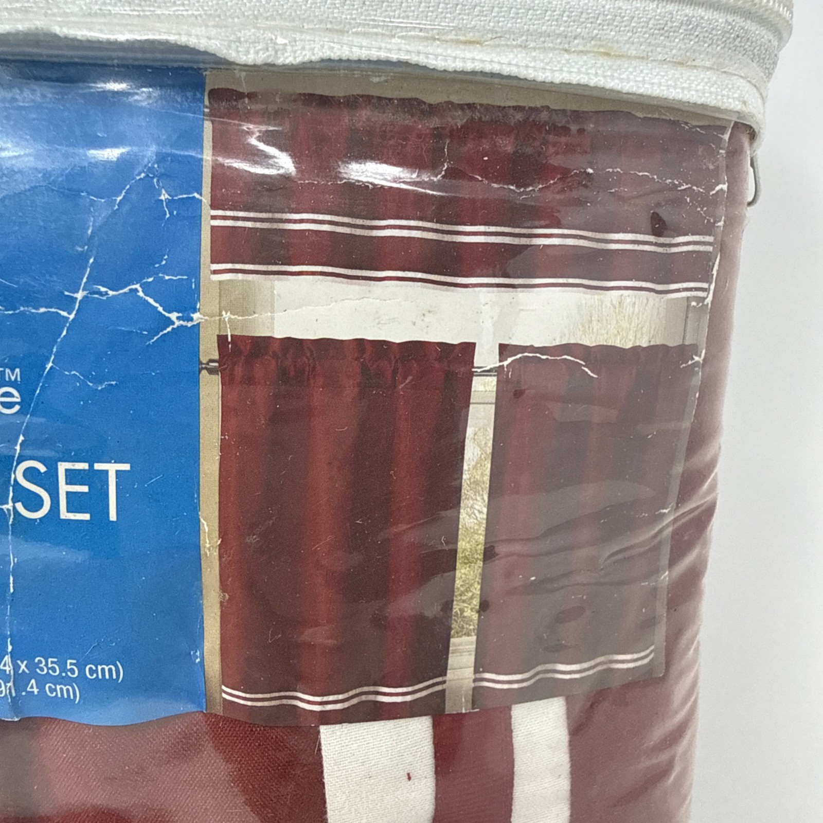 3 Piece Tier Set Kitchen Window Curtain Tiers and Valance Brick Red Microfiber