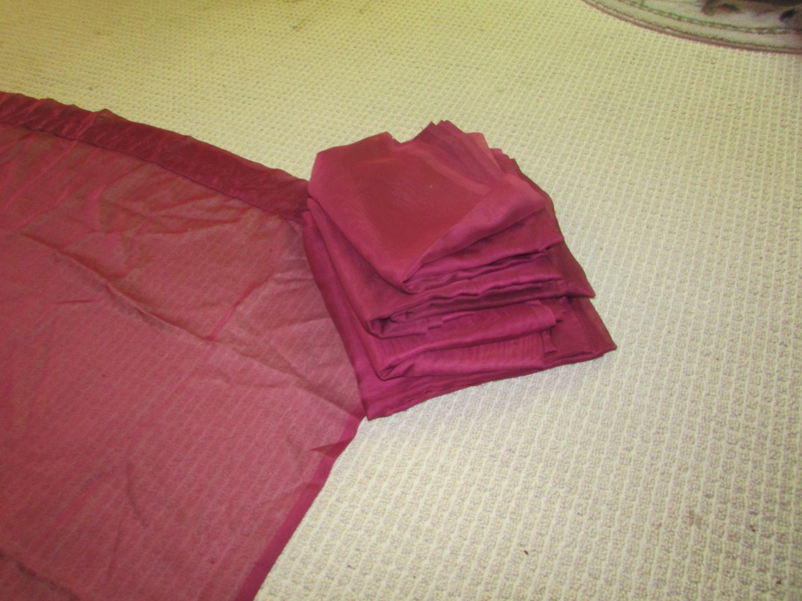 6 Burgundy Panels Fully Stitched Drapes 57″x120″ Poly Top Rod Pocket #4010(a)