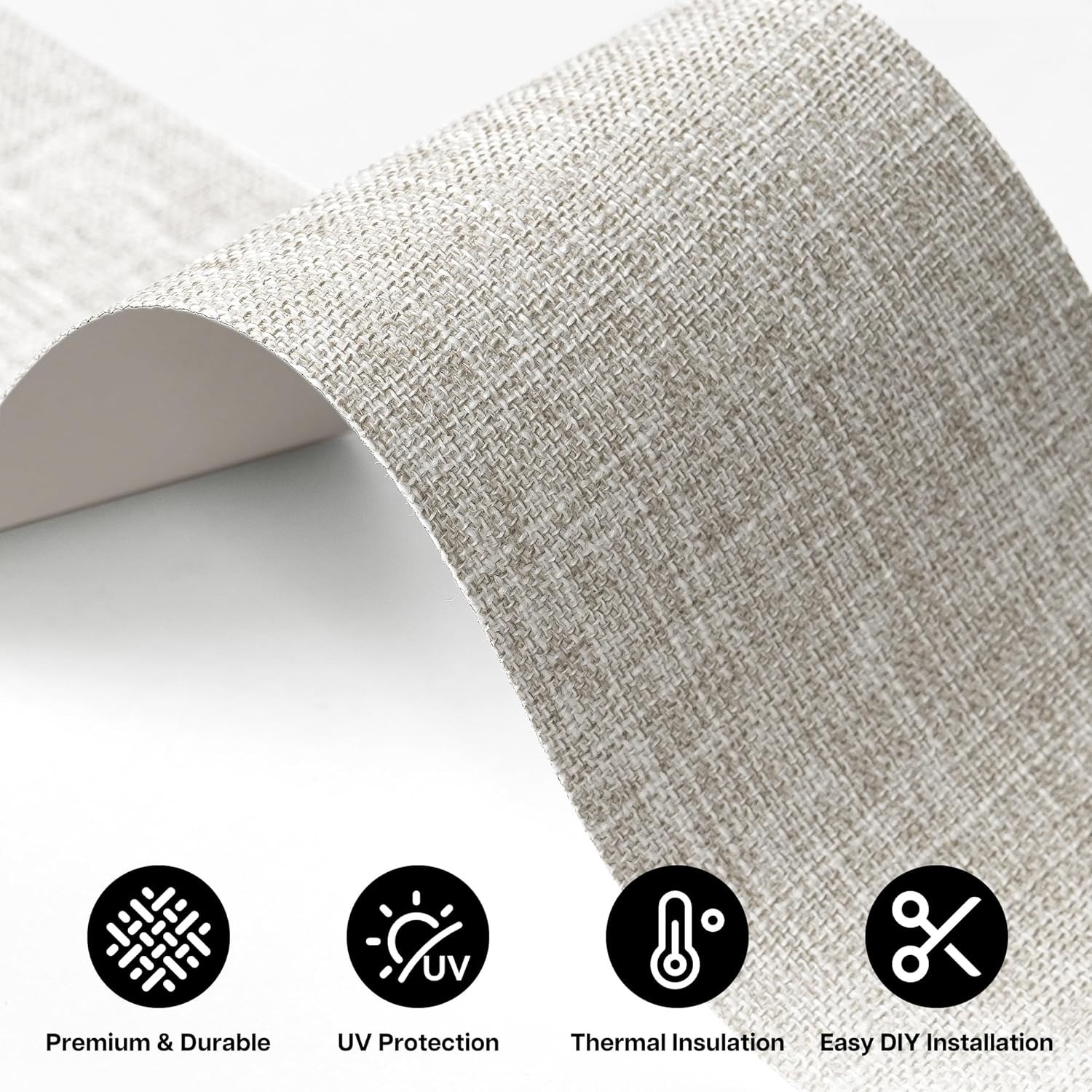 Vertical Blinds Replacement Slats, 34 Pack, Natural | Polyester Fabric for