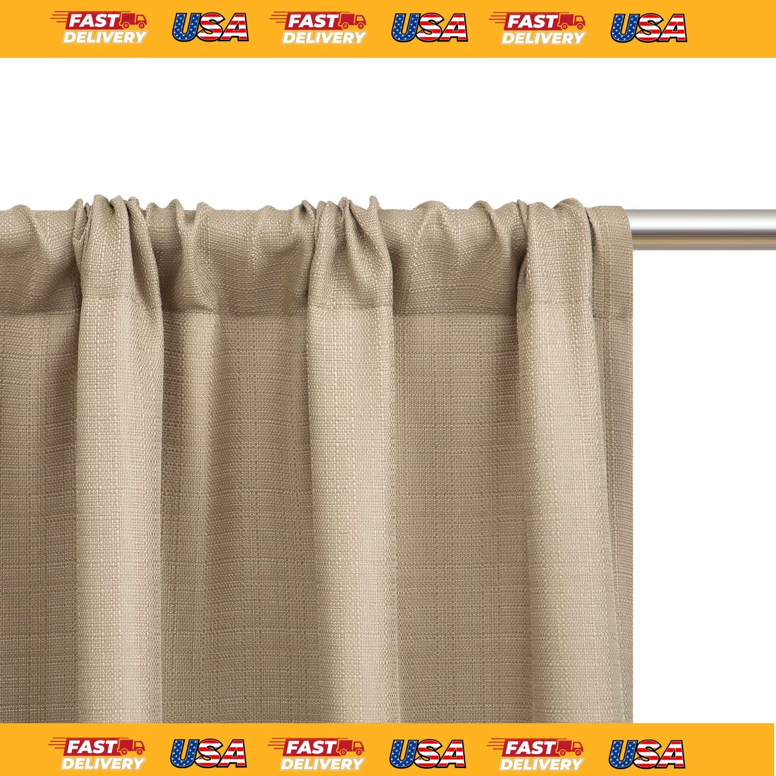 Mainstays Southport Light Filtering Textured Curtain Panels 2-Pack Beige 40×63