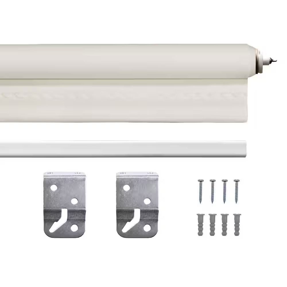 Cut-To-Size Cream Cordless Room Darkening Vinyl Roller Shade 37.25 In. W X 72 In