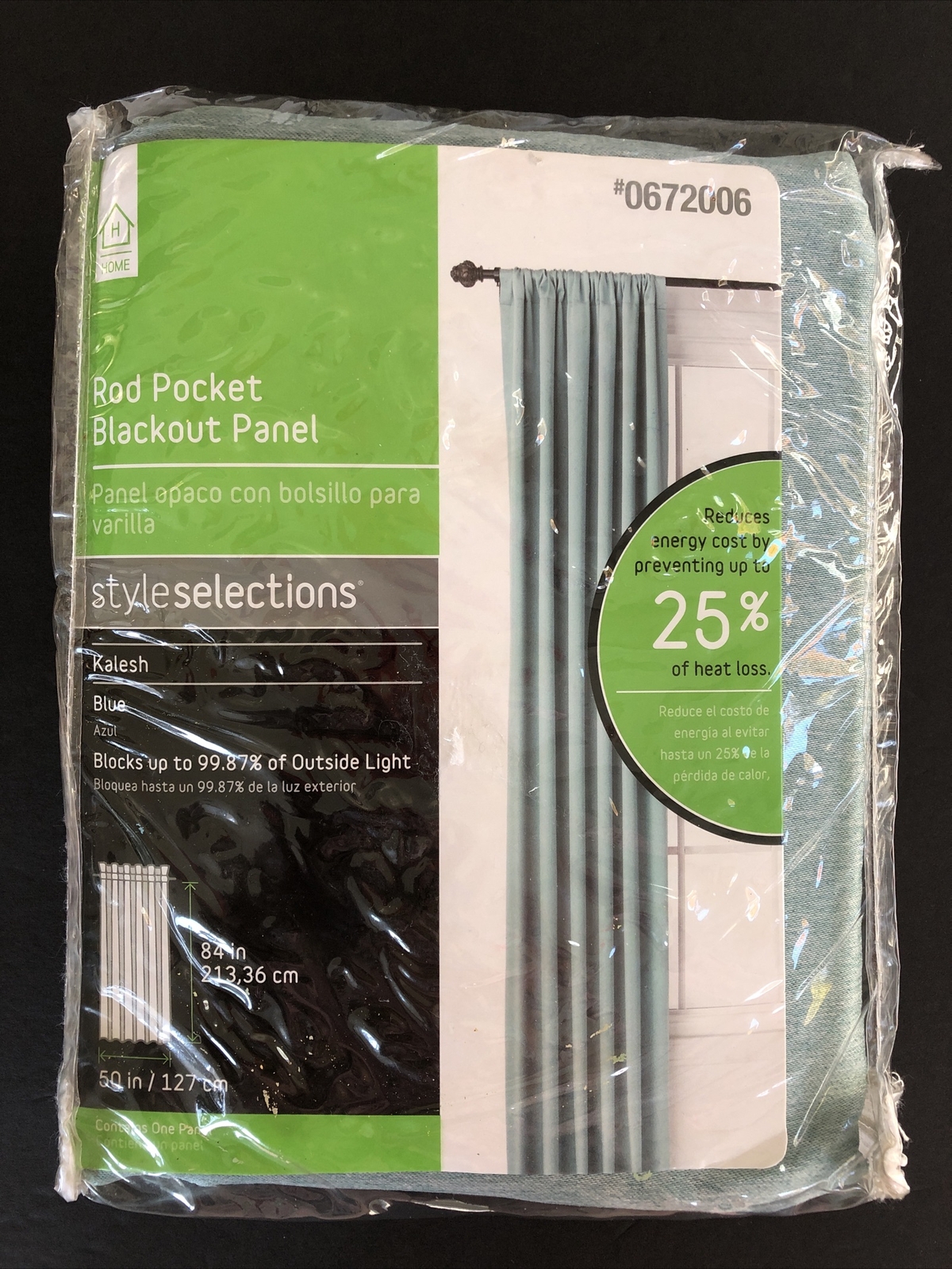 NWT HOME Rod Pocket Blackout Panel (84” x 50”) Kalesh Blue