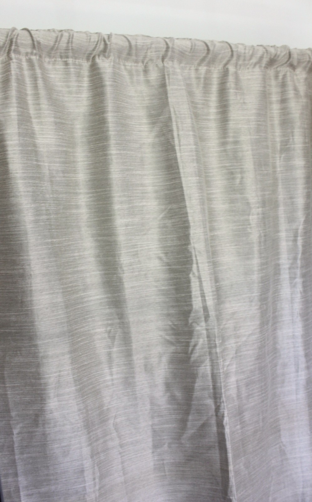 Beige Cream Faux Silk Drapery Panel 52×95″ Textured Lined Dual Header Heavy 3lbs