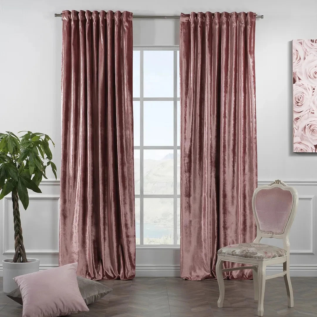 Shiny Polyester 51.97 x 96.06″ Decorative Single Panel Sangria Curtains