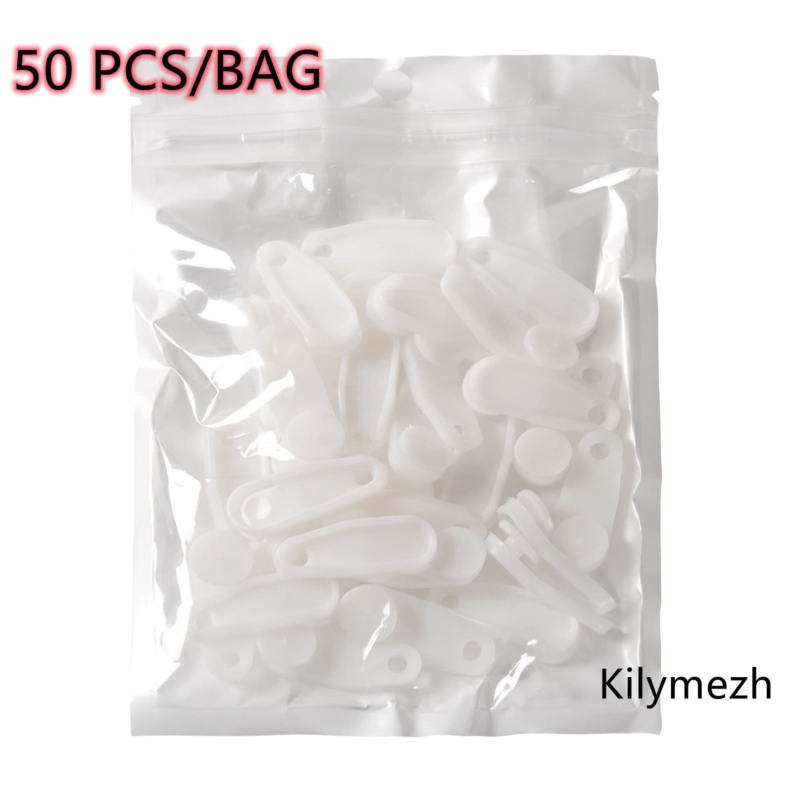 50 Pcs White Plastic Curtain Hooks Curtain Roller Curtain Track Gliders