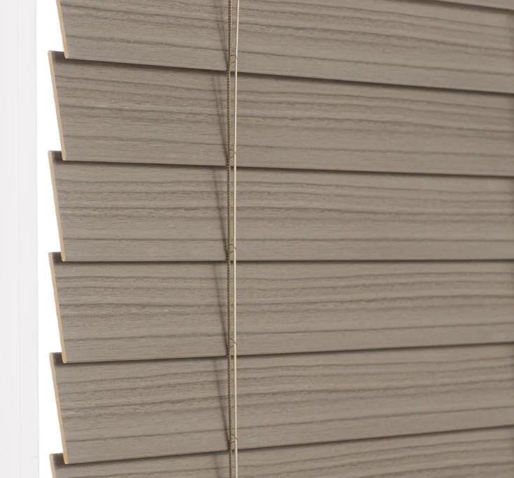 Driftwood Gray Cordless Room Darkening 2.5″ Faux Wood Blind Window 18″W x 72″L