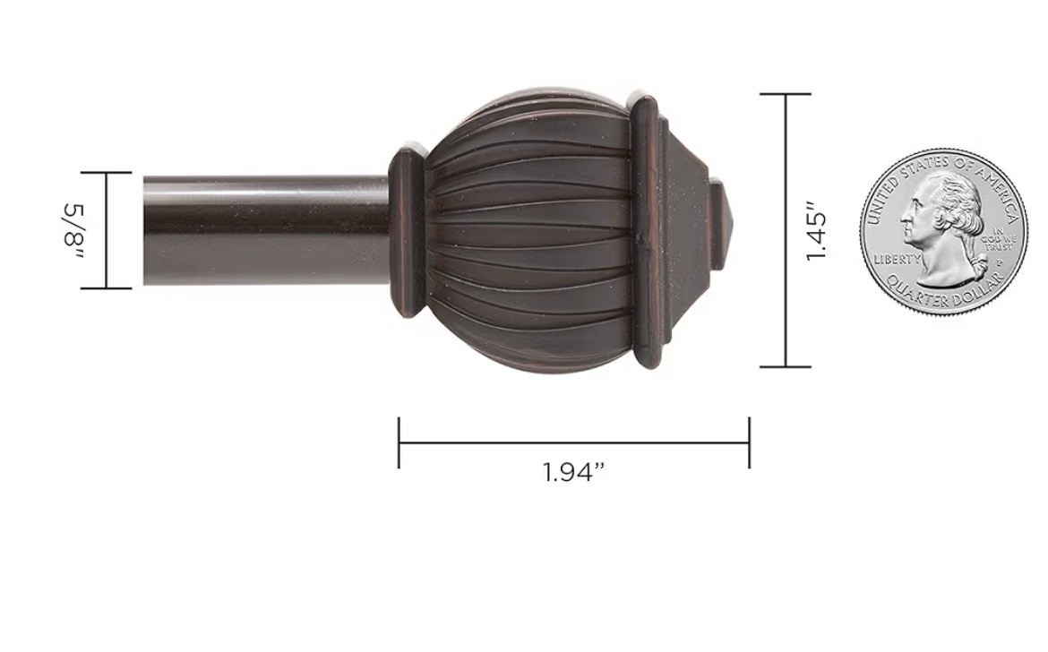 Curtain Rods 2 Kenney KN71712 Beckett Soft Square End 28-48″ Adjustable 5/8″ NWT