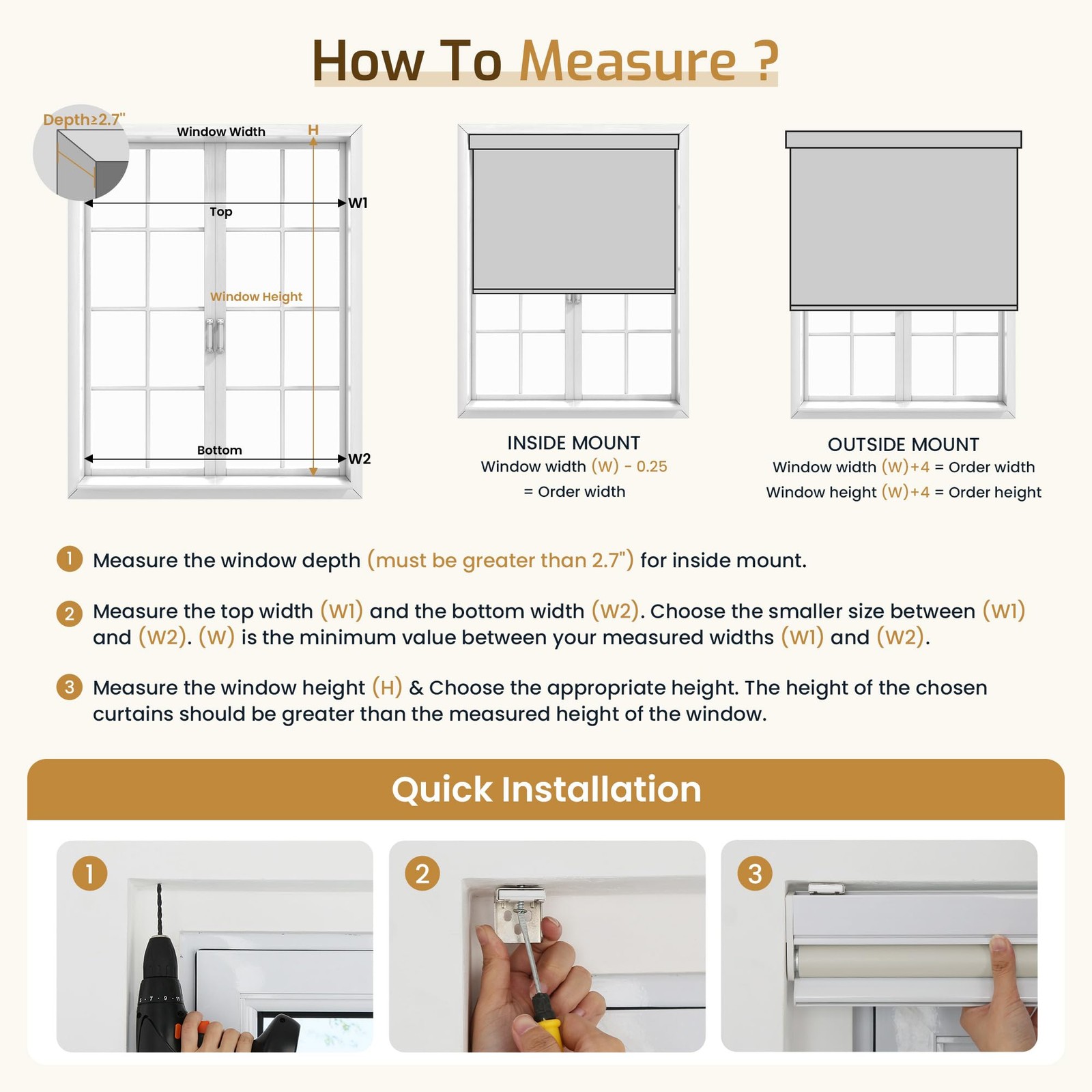 Grandekor Motorized Blinds Remote Control Blackout Roller Shade Electric Shades