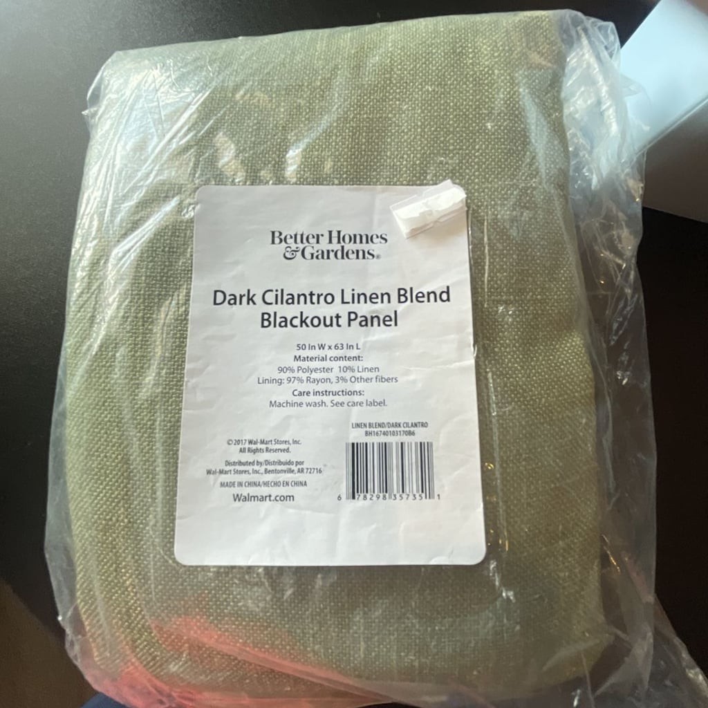 Better Homes & Gardens Dark Cilantro Linen Blend Blackout Panel 50×63