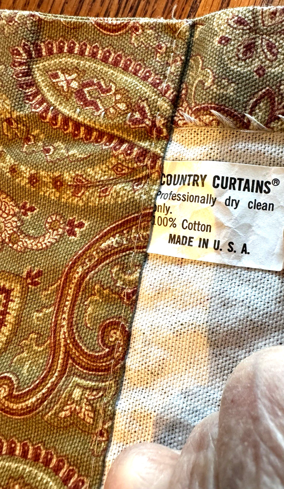 Country Curtains Vermont Country Paisley Valance Heavy Cotton 76×16″ Green FrShp