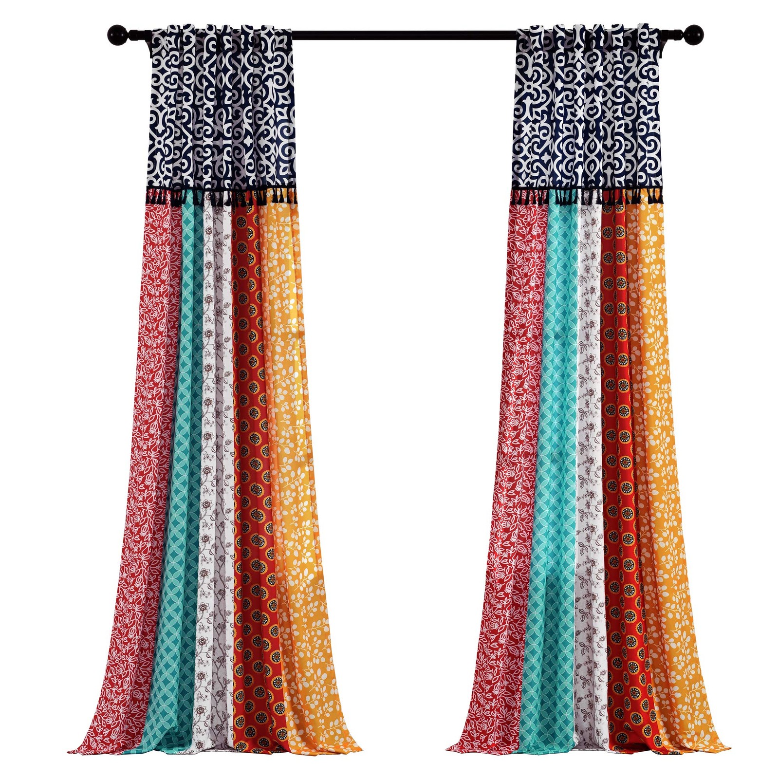Lush Decor Patch Light Filtering Window Curtain Panels Pair 45 W X 84 L –