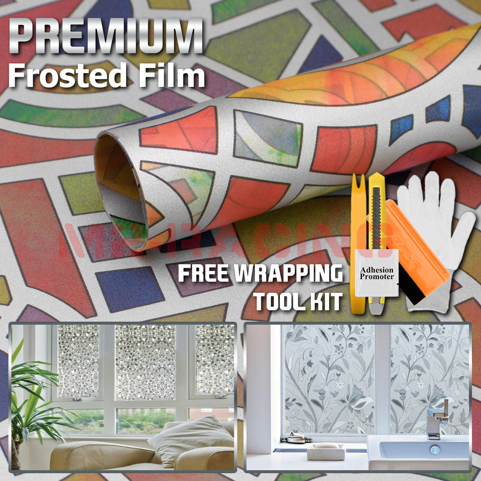*Frosted Color Glass Film Office Window Privacy Security Sticker Decal 5022