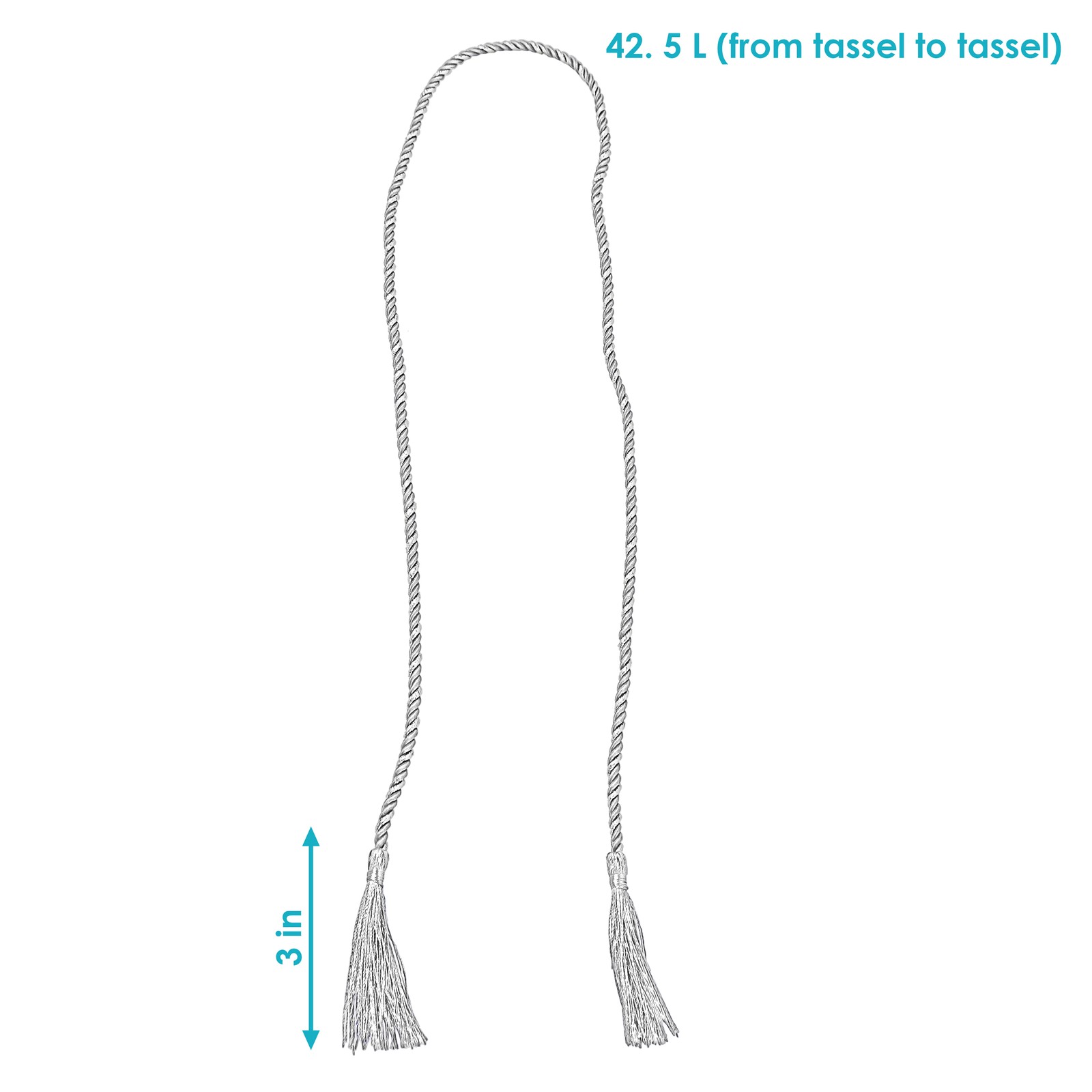 Rope Indoor and Outdoor Curtain Tiebacks – Blue – Set of 4 by Sunnydaze