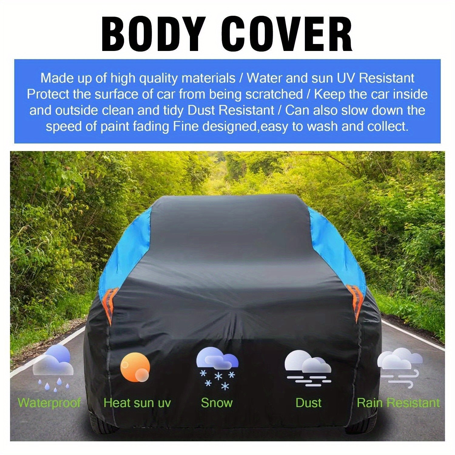 High Quality Scratch Resistant Complete SUV Car Cover, Snow and Rain Resistant