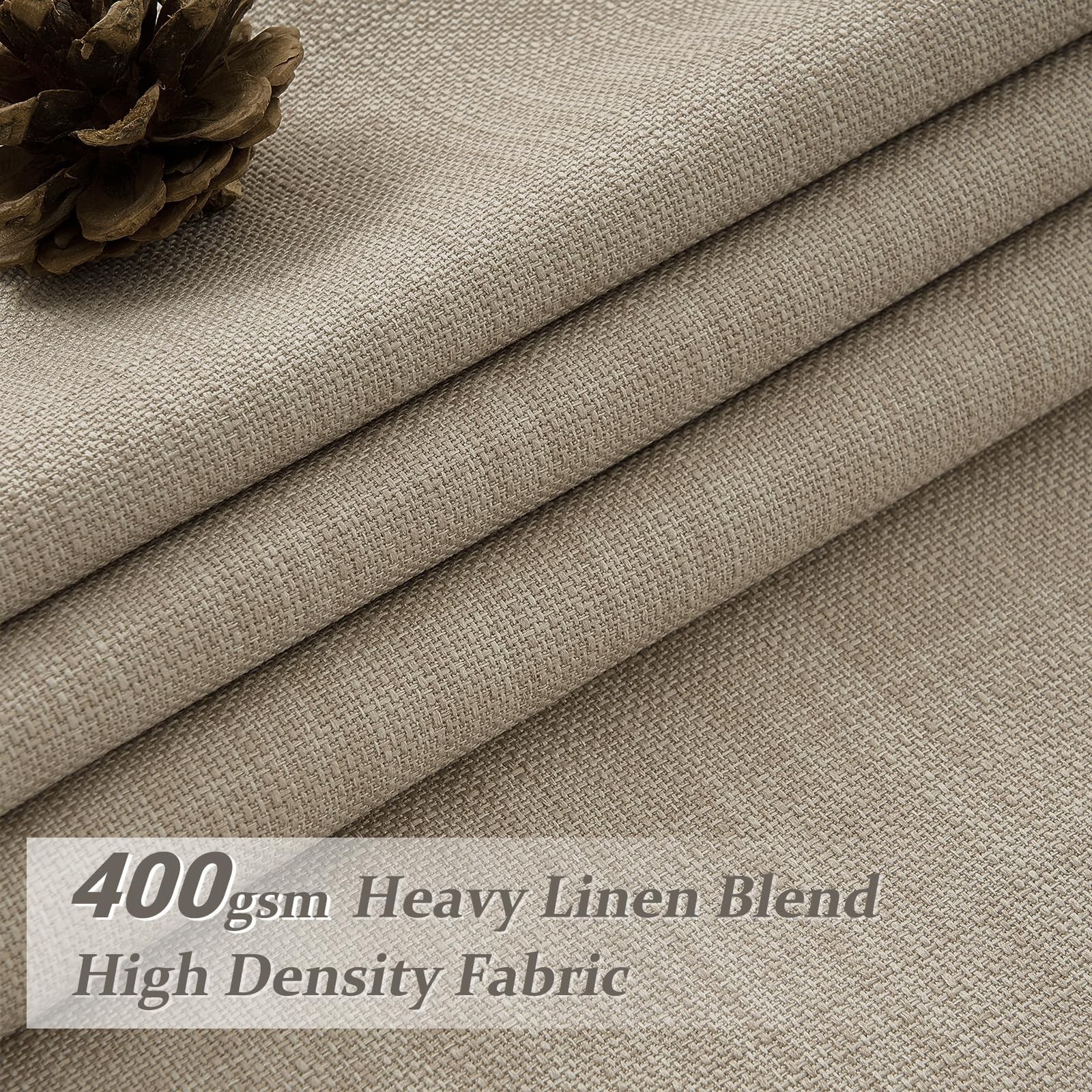 Unique Black Out Thick Linen Privacy Curtains 105 Inches Long for Room Divide…